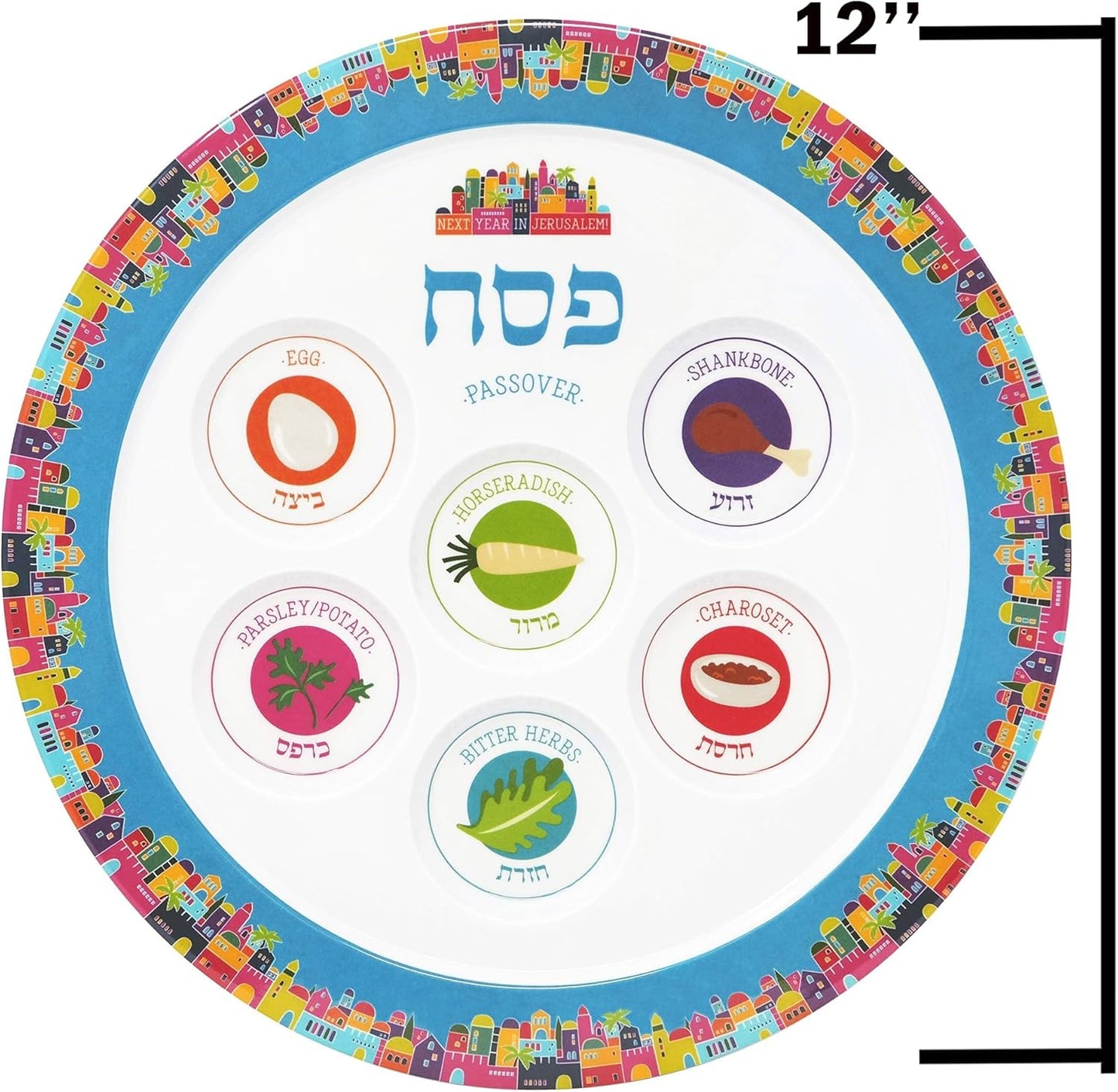 Bandeja seder redonda melamina 12pulg paquete 12