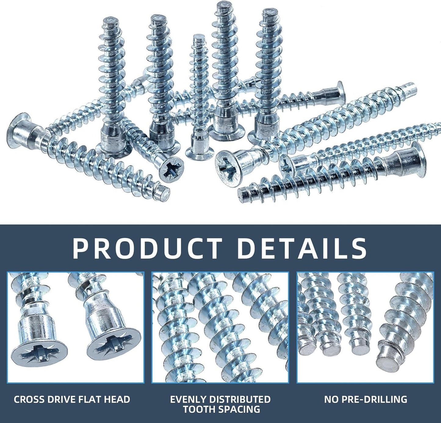 Kit 50 tornillos Pozi M7x1.575pulg acero carbono