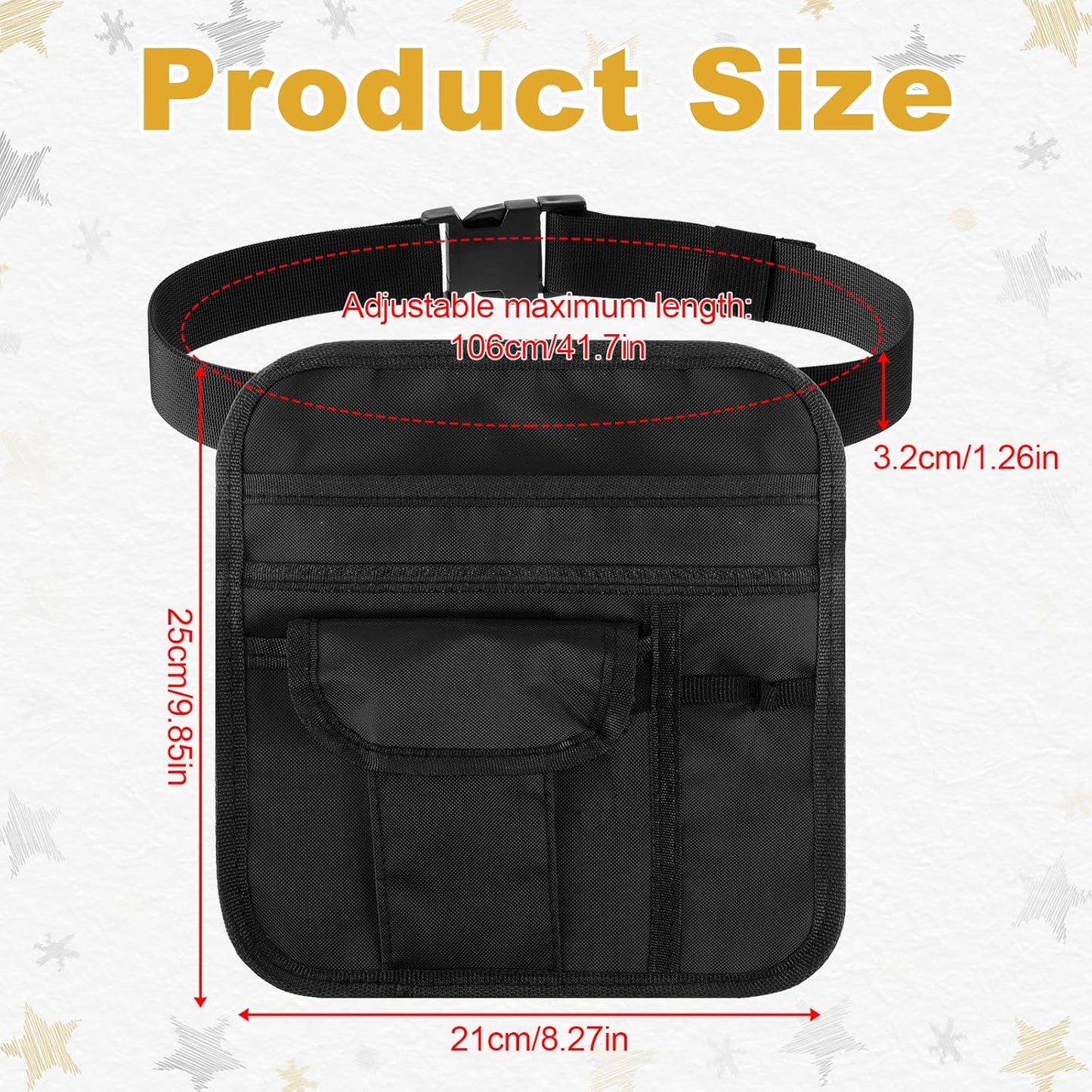 Bolsa servidor delantal camarero bolsillos ajustables negro