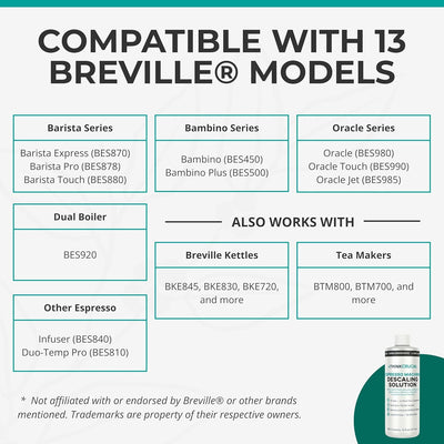 Descalcificador para máquinas Breville Espresso Think Crucial con fórmula líquida