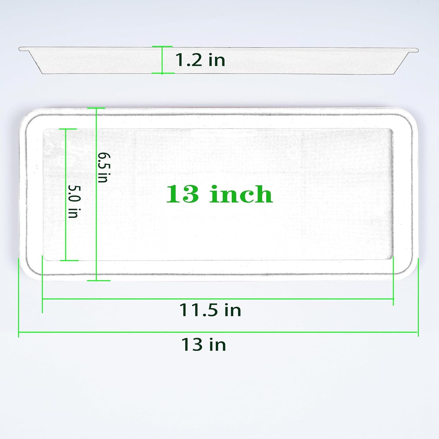 2 Pzas Bandeja Plástico para Plantas 6.5x13pulg Negro