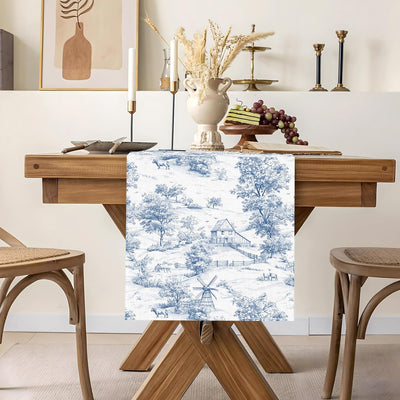 Toile de Jouy Camino Mesa Francés Chinoiserie Azul Cottagecore