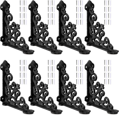 8 Soportes Hierro Fundido Estilo Victoriano 3 7/8pulg