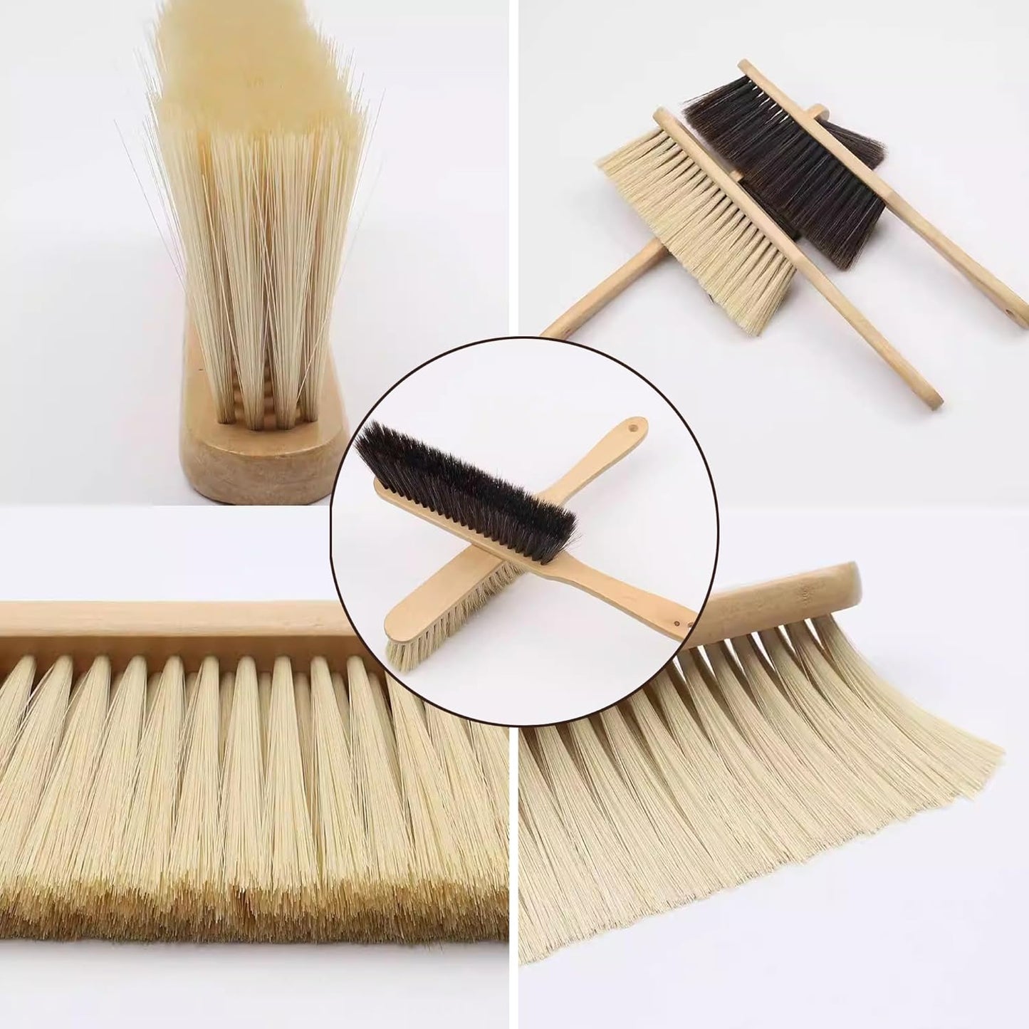 Cepillo madera cerdas suaves pack 2 para mesa cocina y banco