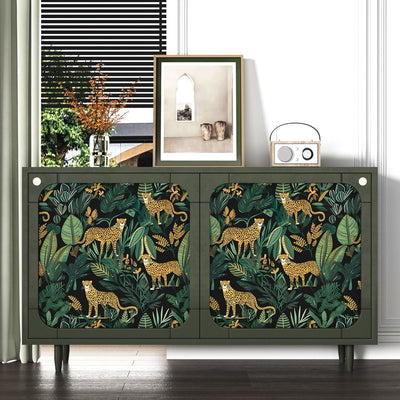 Papel tapiz leopardo vintage autoadhesivo 17.5x118pulg