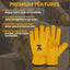 Guantes seguridad cuero vaca grano resistente jardinería