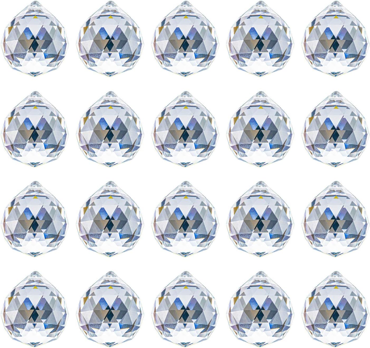 20 Atrapasoles Arcoíris Colgantes 1.57pulg Cristal Decoración Boda