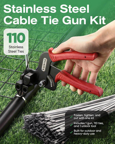 Kit sujeción cables acero inox 304 11.8pulg 110 bridas metal