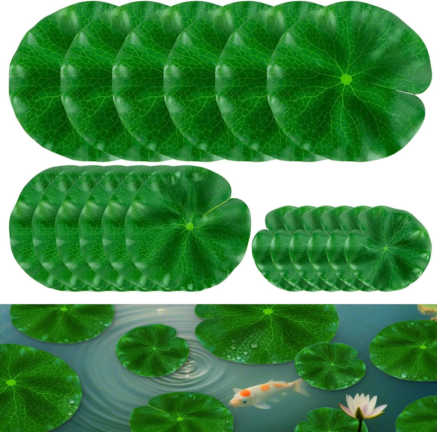 18 Almohadillas Lirio para Estanques y Piscinas Decorativas