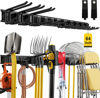 Organizador herramientas garaje 64pulg acero 900lb 12 ganchos