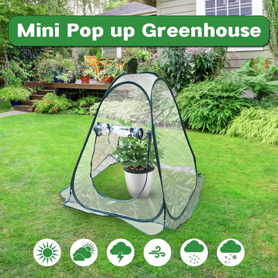 Mini invernadero 27x27x31pulg PVC acero cierre cremallera verde