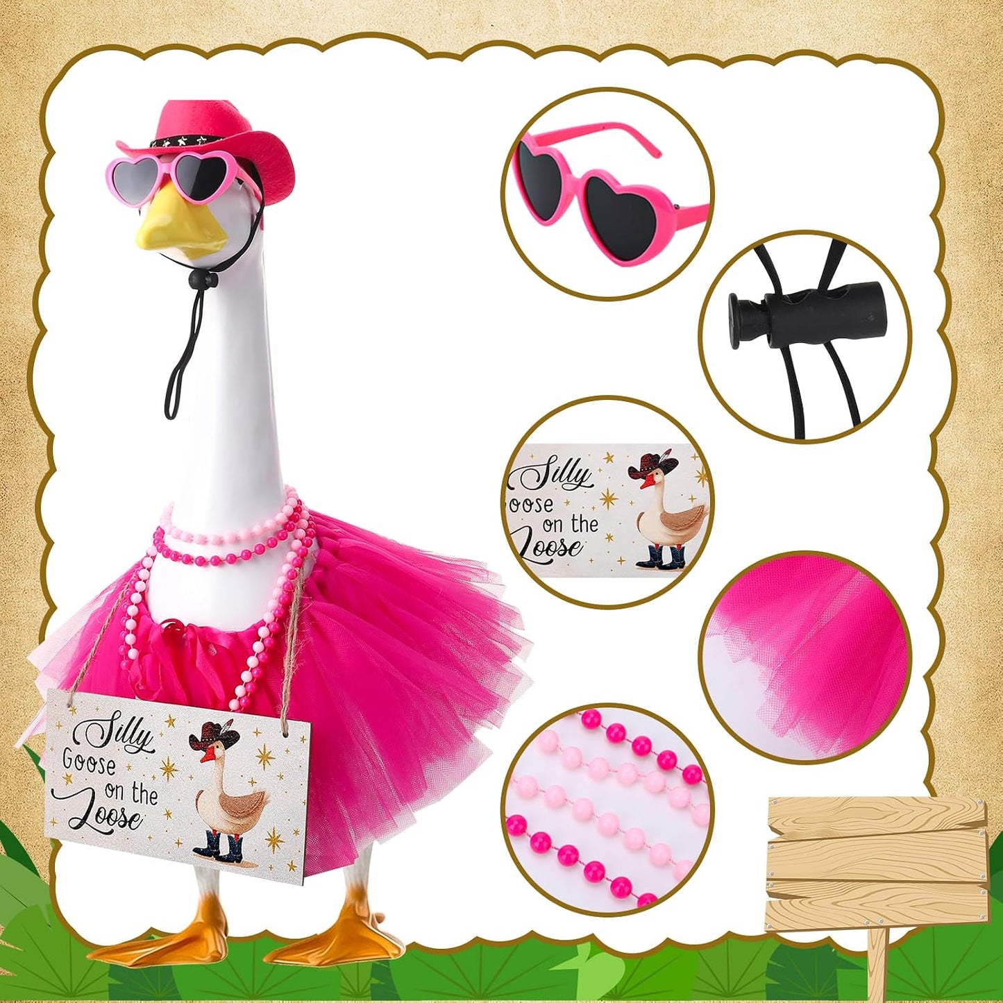 6 Trajes Ganso Vaquero Occidental 17-23pulg Tutú Rosa