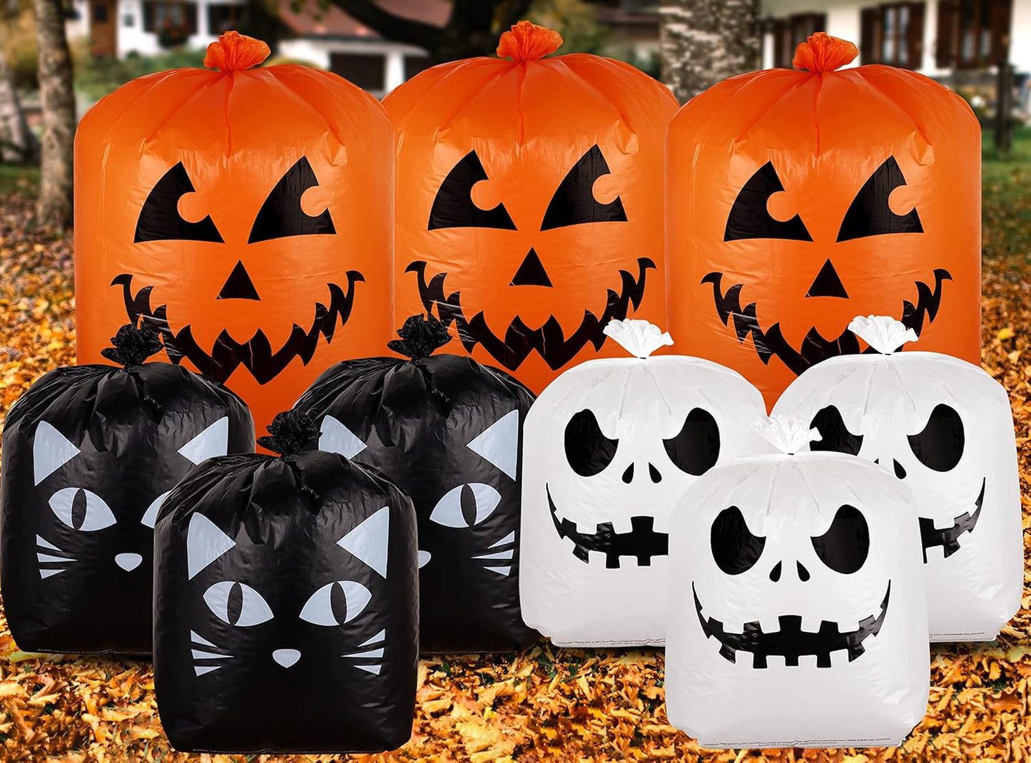 9 bolsas Halloween con lazos para césped y jardín
