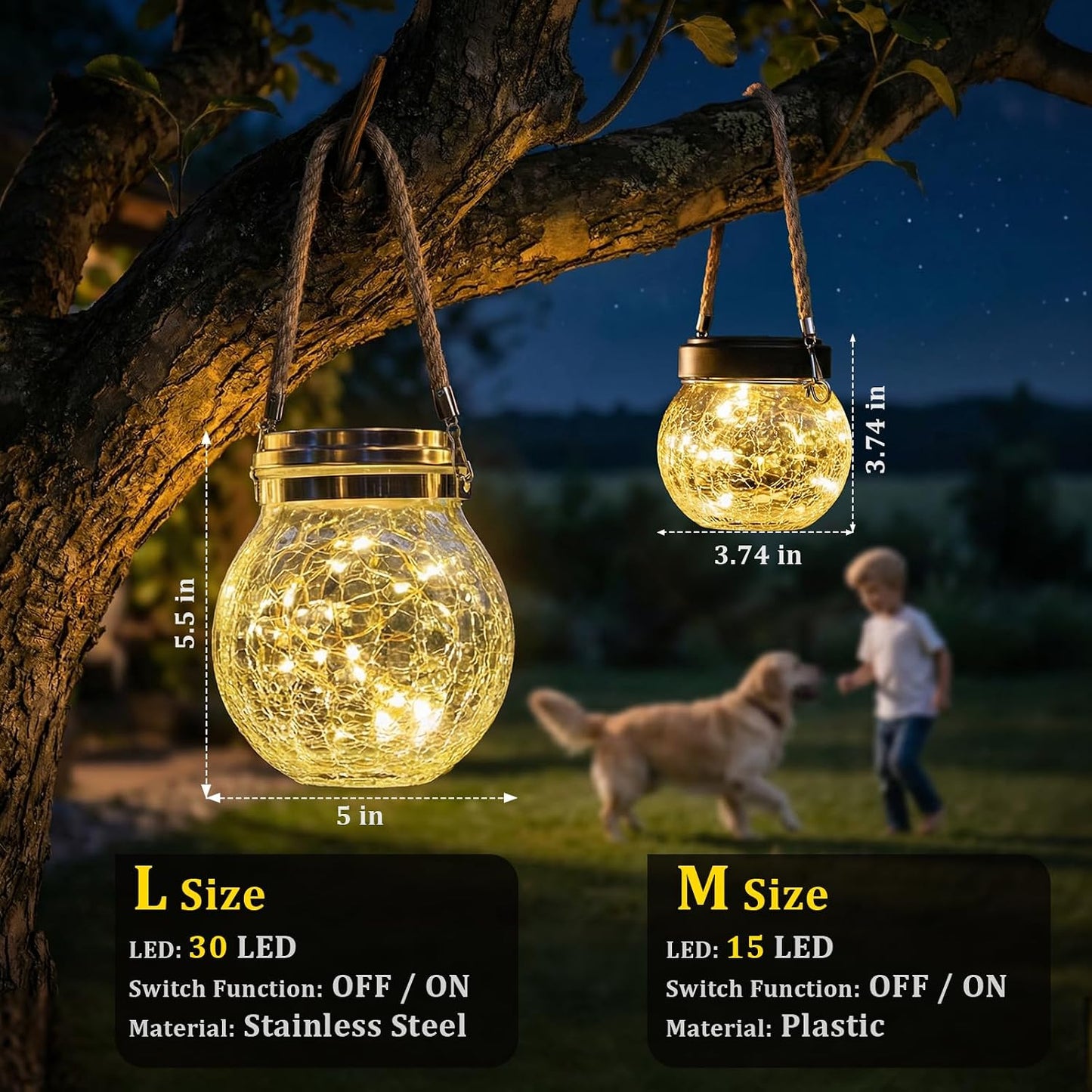 6 Faroles Solares LED Impermeables para Jardín y Exterior
