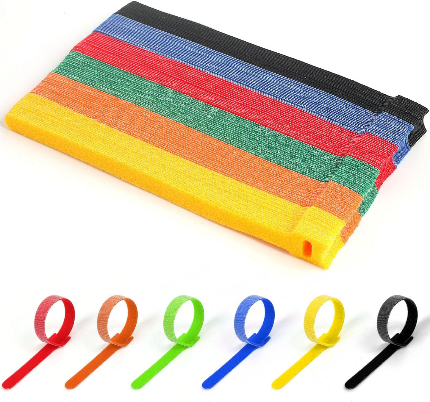 Bridas para cables 10 pulg set 102 pzas tela multicolor