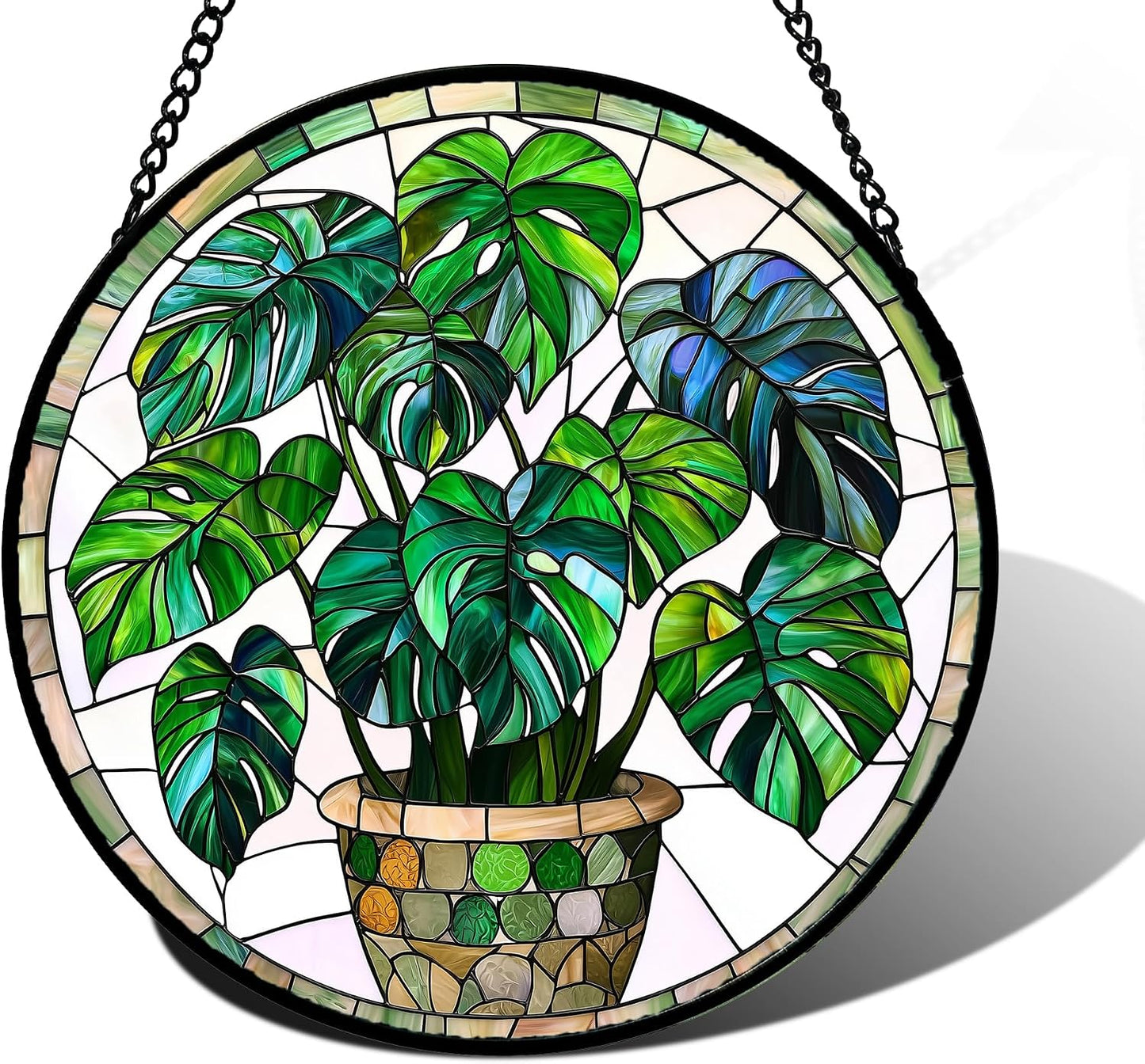 Vitral colgante atrapasol vidrio colorido diamantes decoración