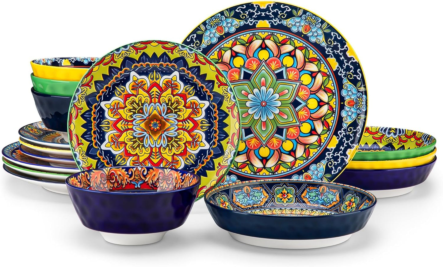 Juego de 16 platos y cuencos bohemios Vancasso