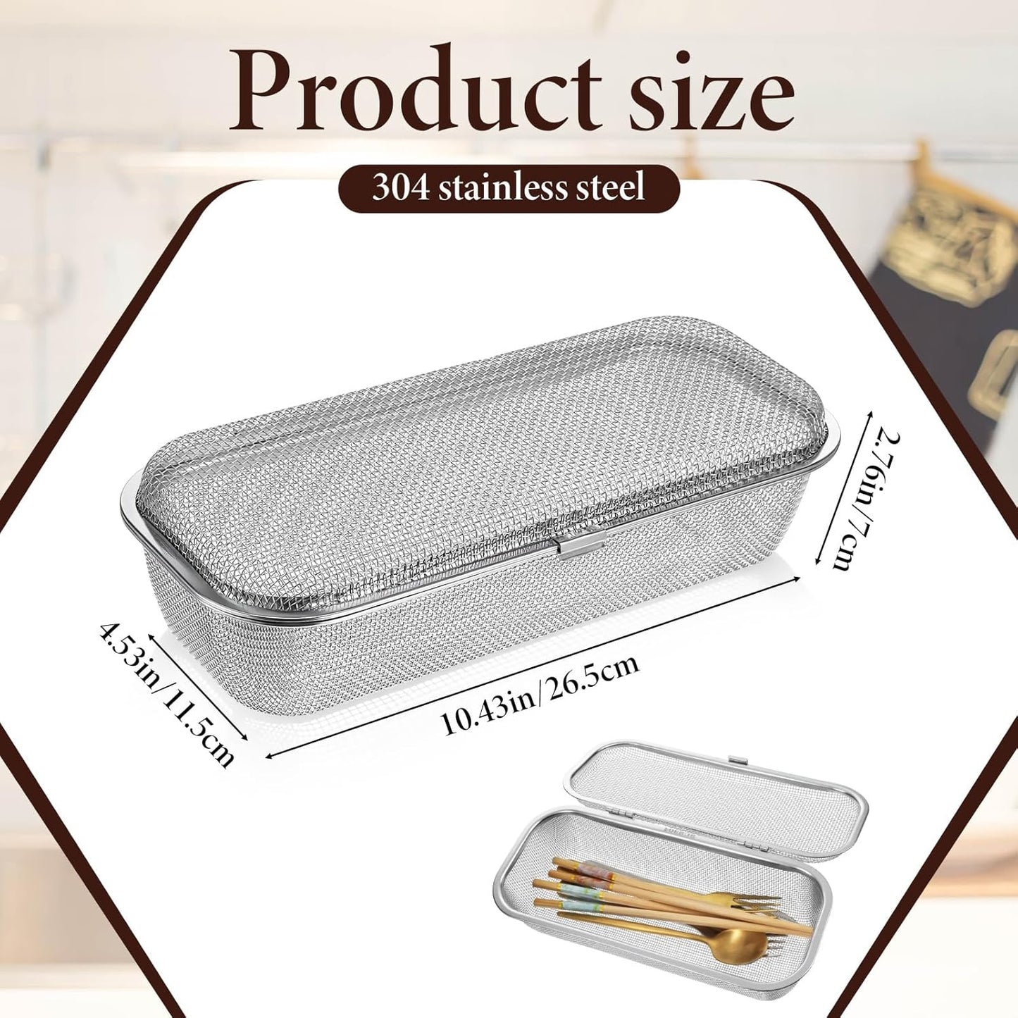 Cesta acero inox para lavavajillas rectangular plateado