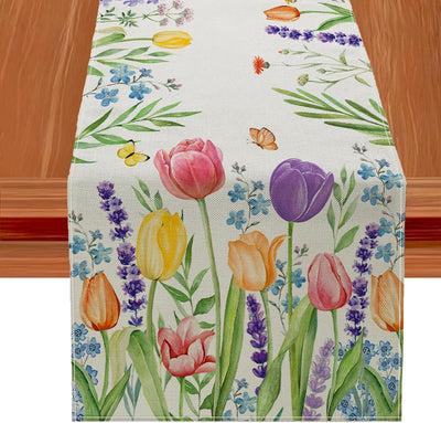 Camino de mesa floral rústico para cocina y comedor, 13 x 72 pulgadas