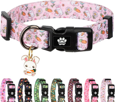 Collar Pascua perro patrón zanahoria rosa S M L