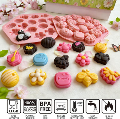 Paquete de 2 moldes de silicona para chocolate y dulces, gelatina, azúcar, gomitas