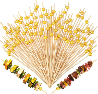 100 Pzas Palillos Bambú 6pulg para Cóctel Aperitivos