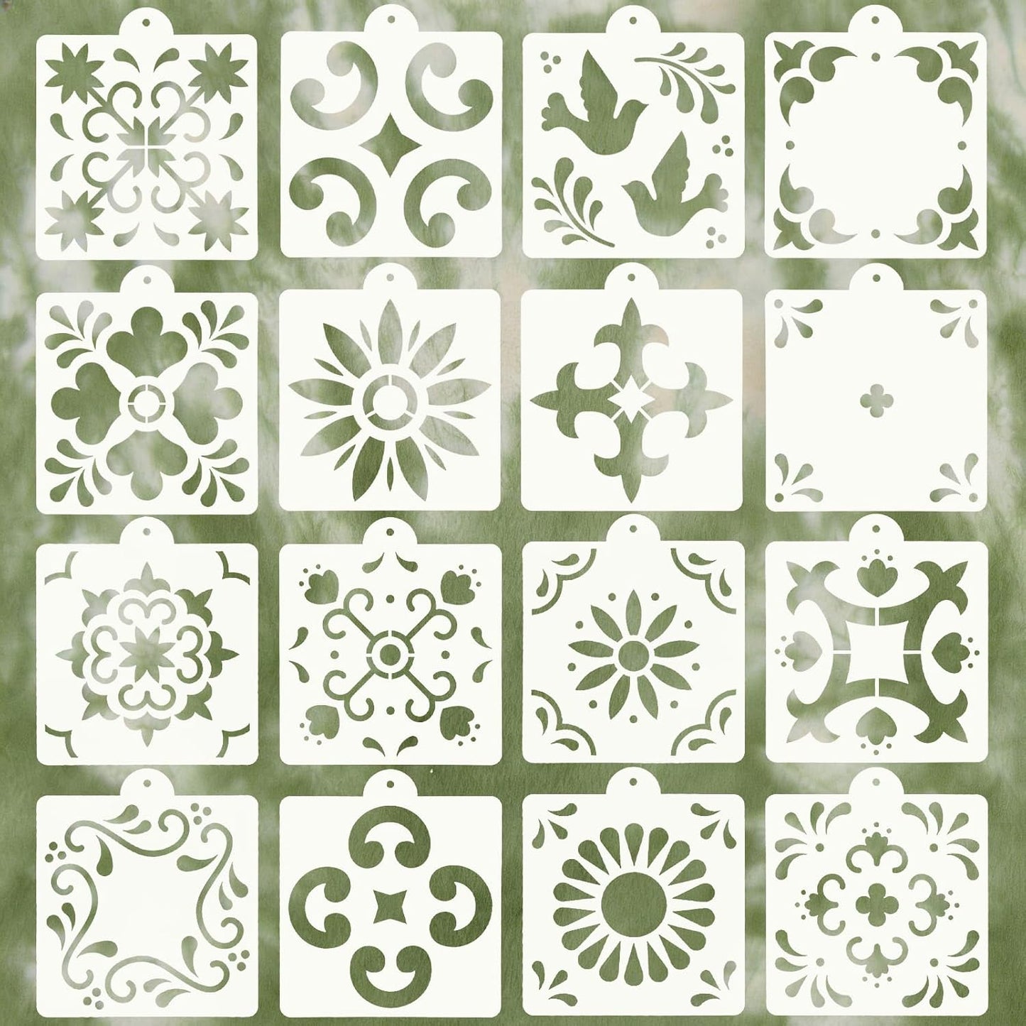Plantillas reutilizables Talavera para pintar muebles