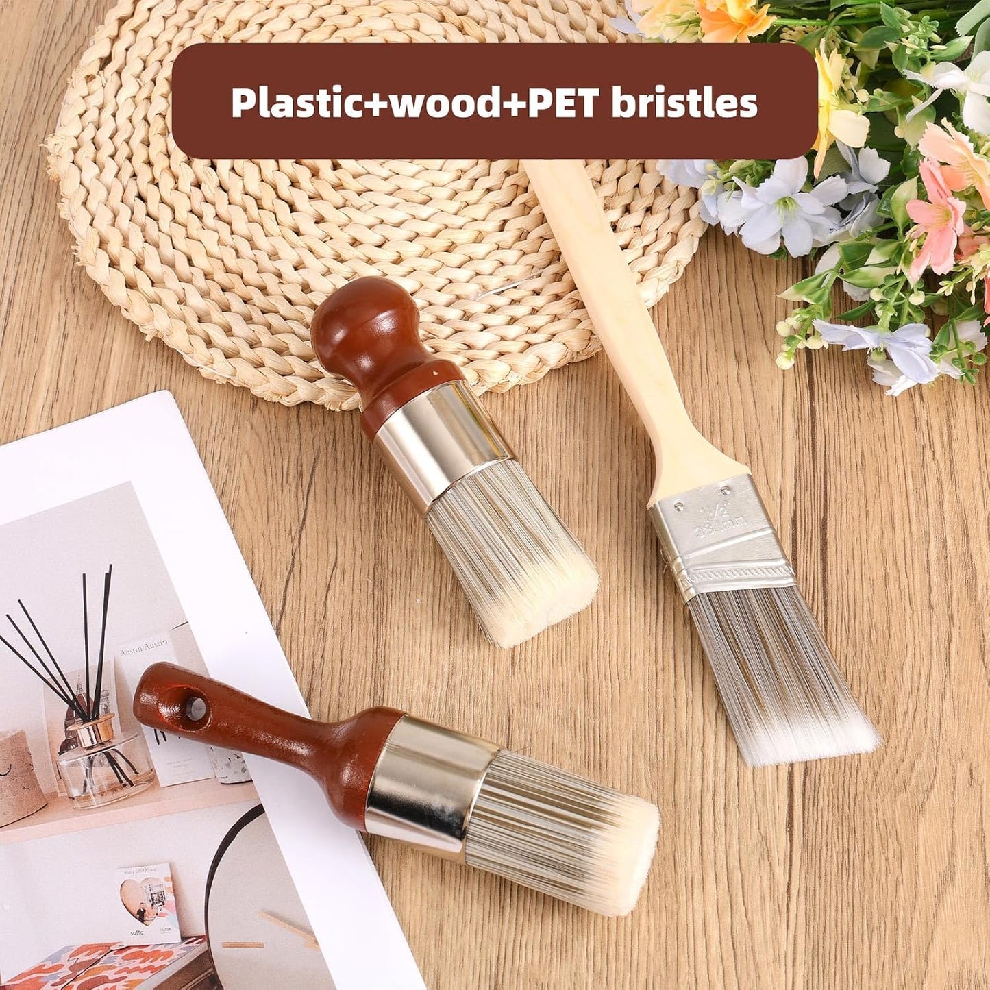 3 Cepillos Limpieza Muebles Cuero Madera Cerdas Suaves