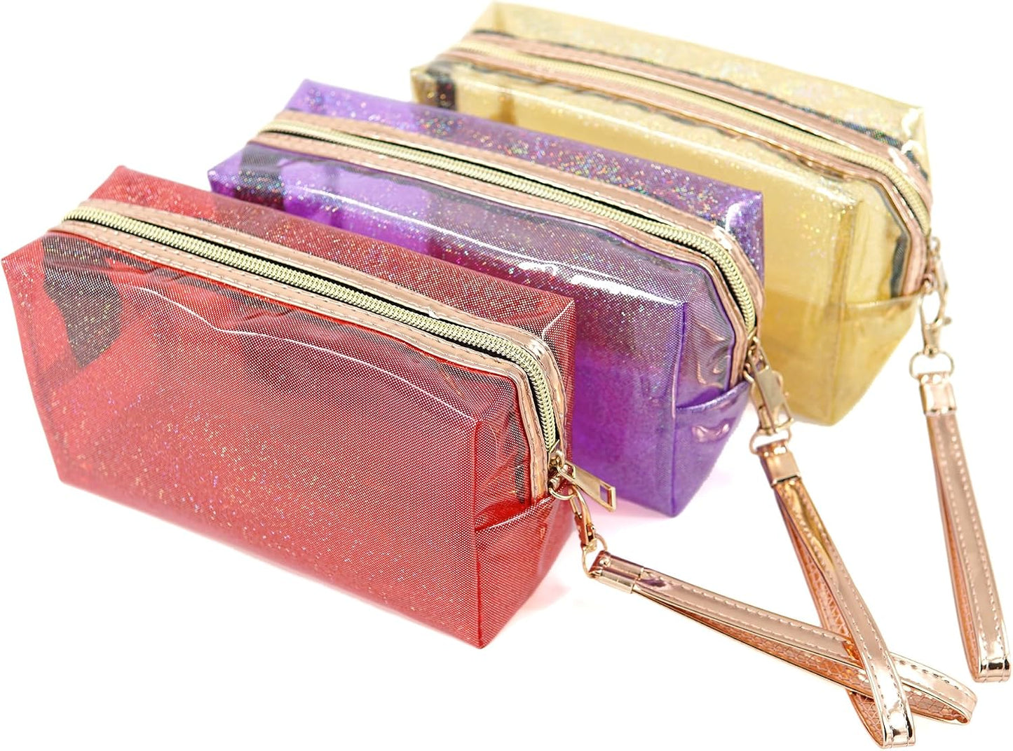 3 Pzas Bolsa Cosméticos Impermeable PVC con Cremallera