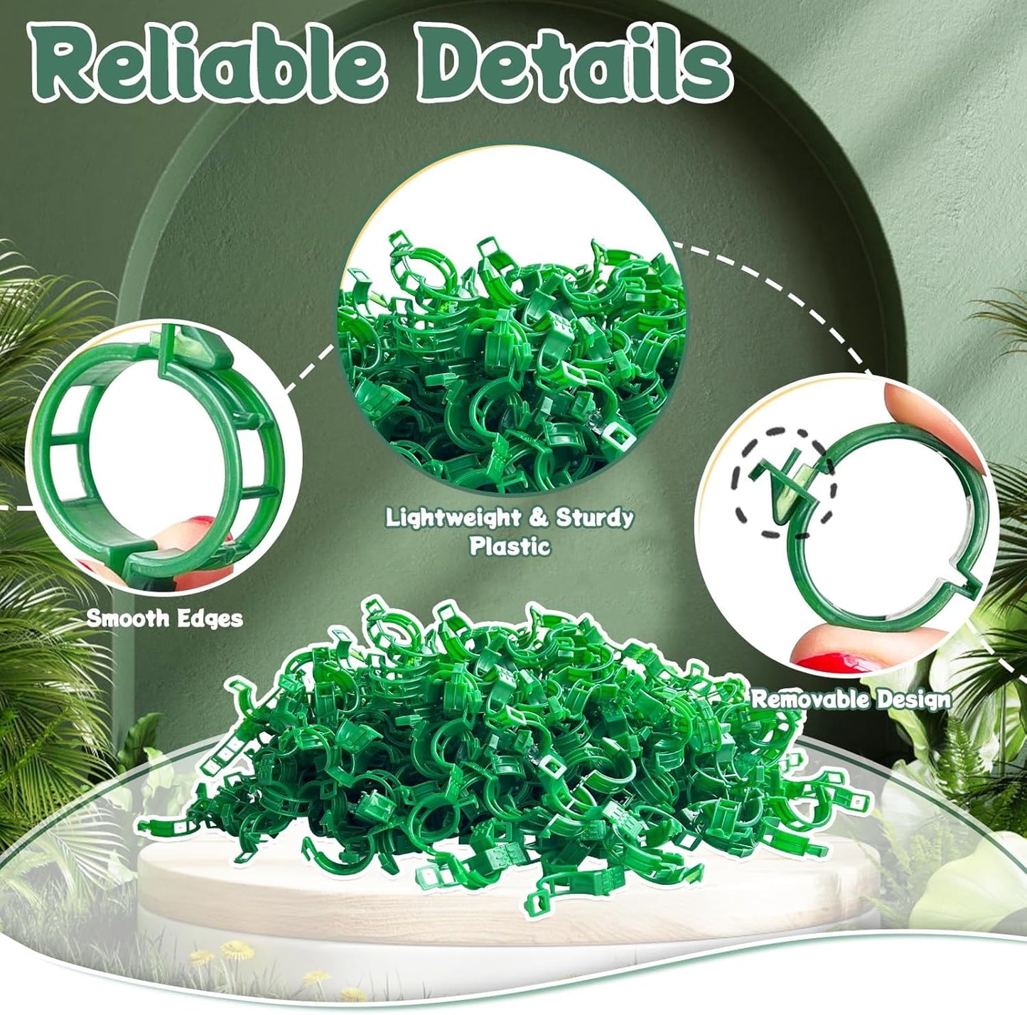 200 Clips Soporte Planta Reutilizables Plástico Seguros