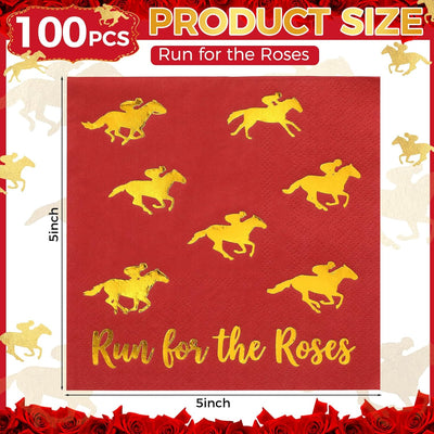 Servilletas de cóctel Derby de caballo 5 x 5 pulgadas dorado desechable