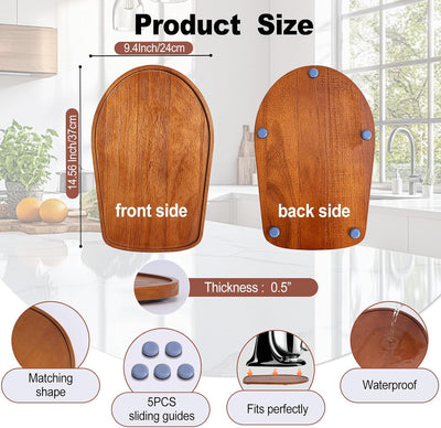 Tapete deslizante para mezclador Kitchenaid batidora inclinable 4.5-5 galones madera pino borde elevado