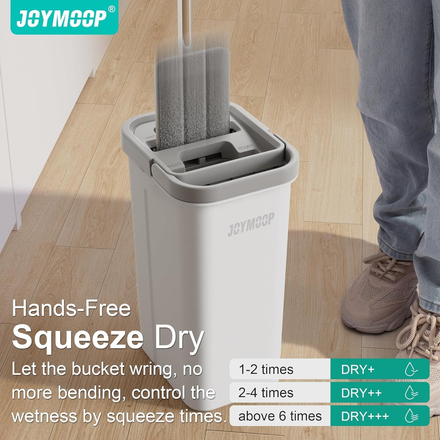 Trapeador plano cubo microfibra 50pulg suelos paredes