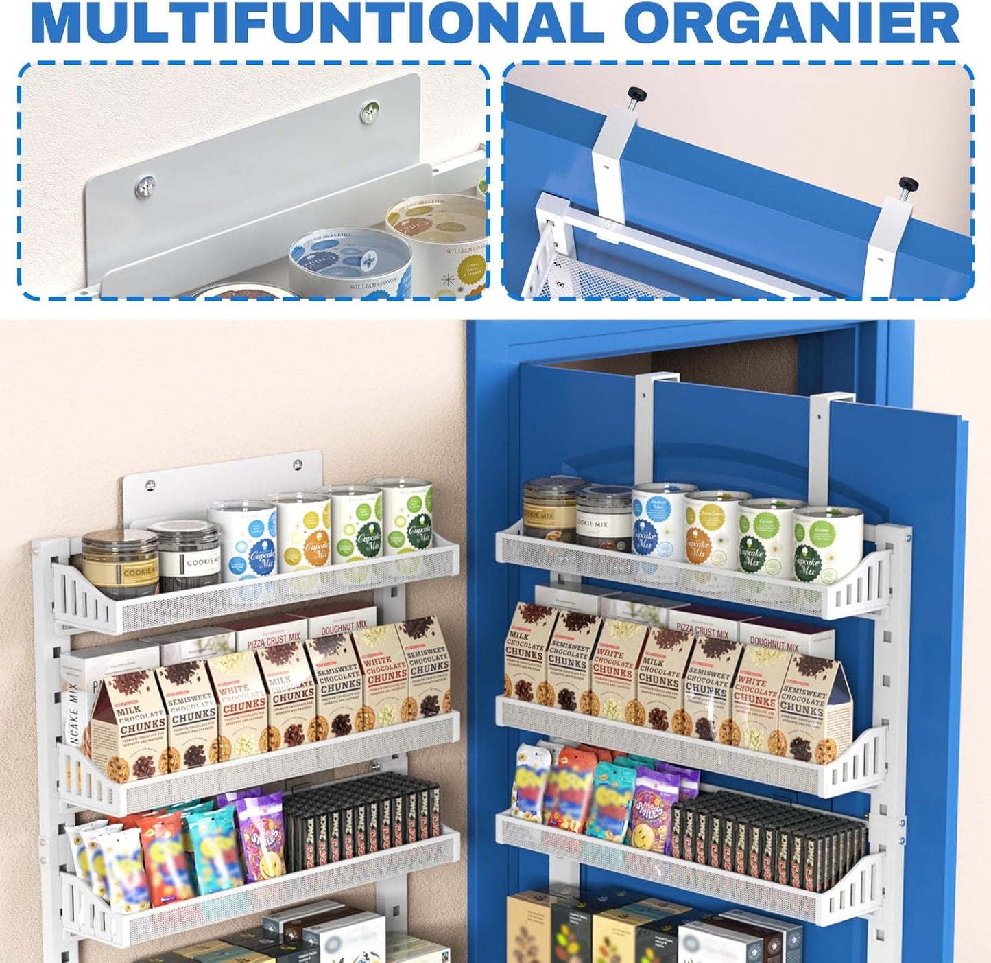 Organiz. especias 8 niveles metal resistente 2en1 para cocina