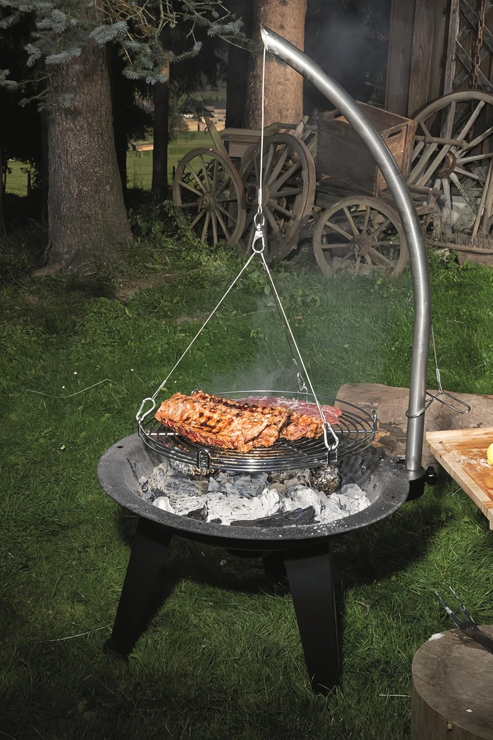 Cesta 20pulg cadena para parrilla fogata