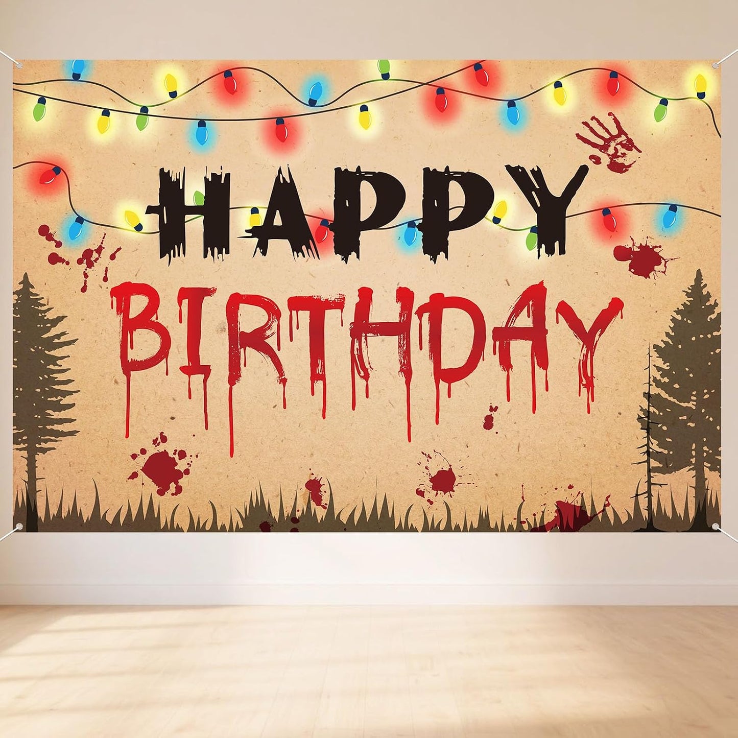 Telón cumpleaños espeluznante 70x47pulg decoración terror