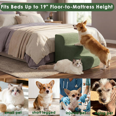 Escaleras para perros cama 17.7pulg 3 escalones espuma hasta 50lb