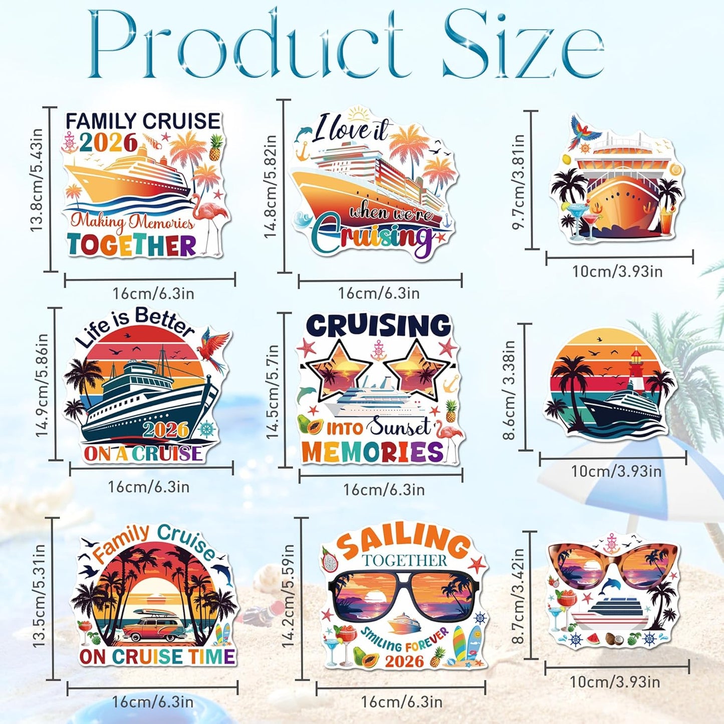 Decoración magnética para puerta de crucero, 9 imanes retro náuticos para viajes familiares