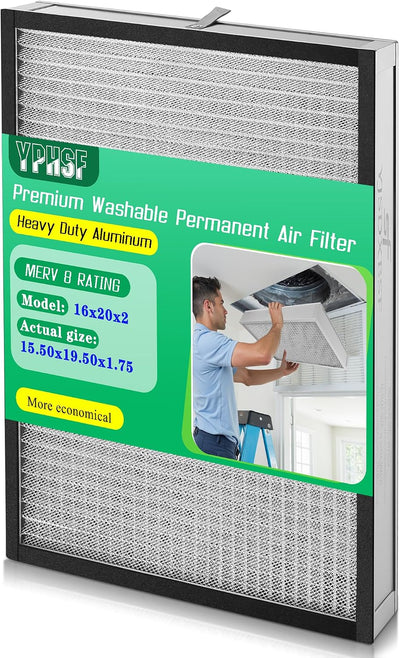 Filtro HVAC reutilizable 16x20x2 MERV-8 lavable eficiencia