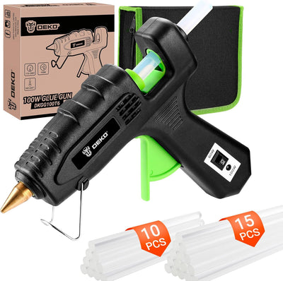 Pistola pegamento caliente 60/100W set 25 barras estuche