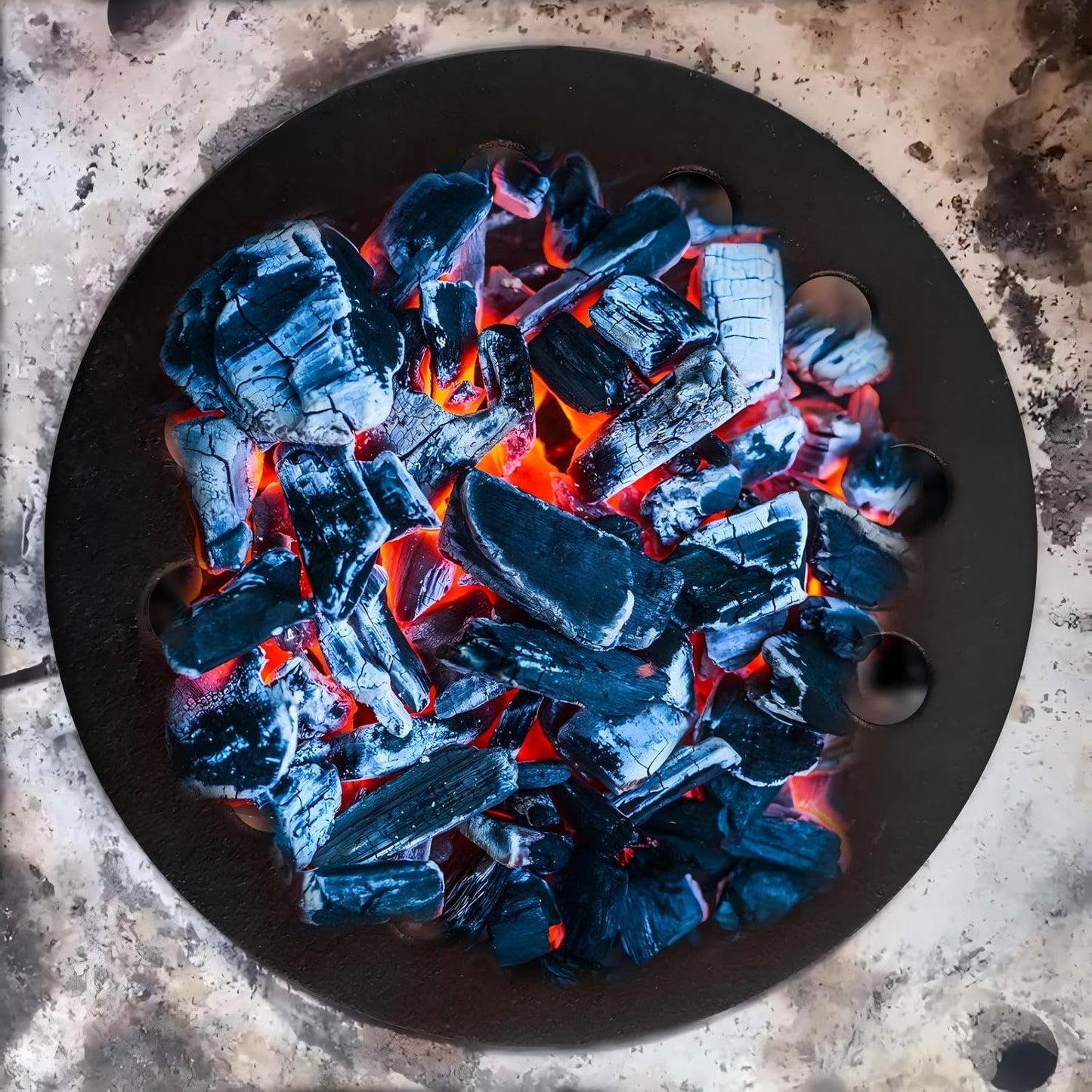 Rejilla hierro fundido para parrilla de carbón 9pulg