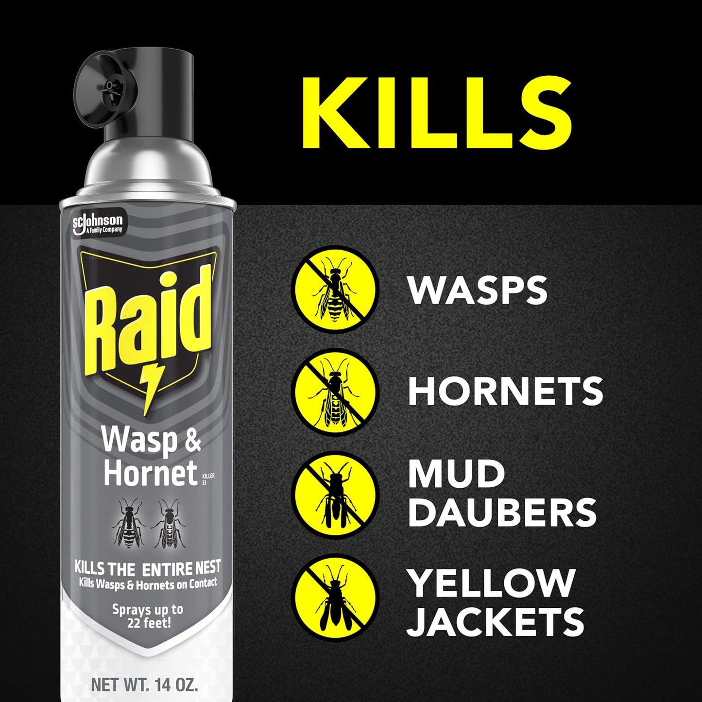 Raid Spray mata avispas avispones 14oz 2uds