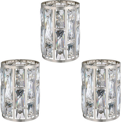 3 Pzas Lámpara Sconce Cristal 1.66pulg 7.1x5.3pulg Níquel