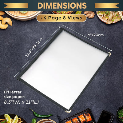 Fundas menú 8.5x11 pulg transparentes para café y restaurante