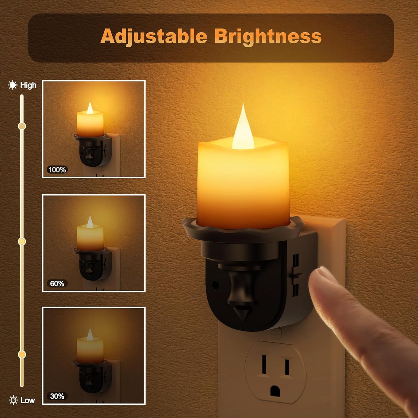 Luces nocturnas enchufables pared pack 2 con sensor