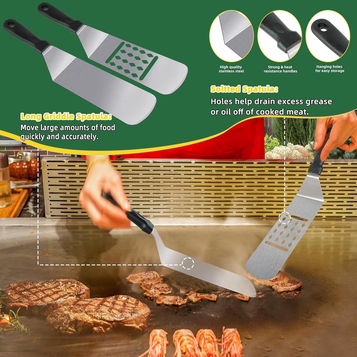 Kit 30 Pzas Accesorios Parrilla Espátulas Prensas