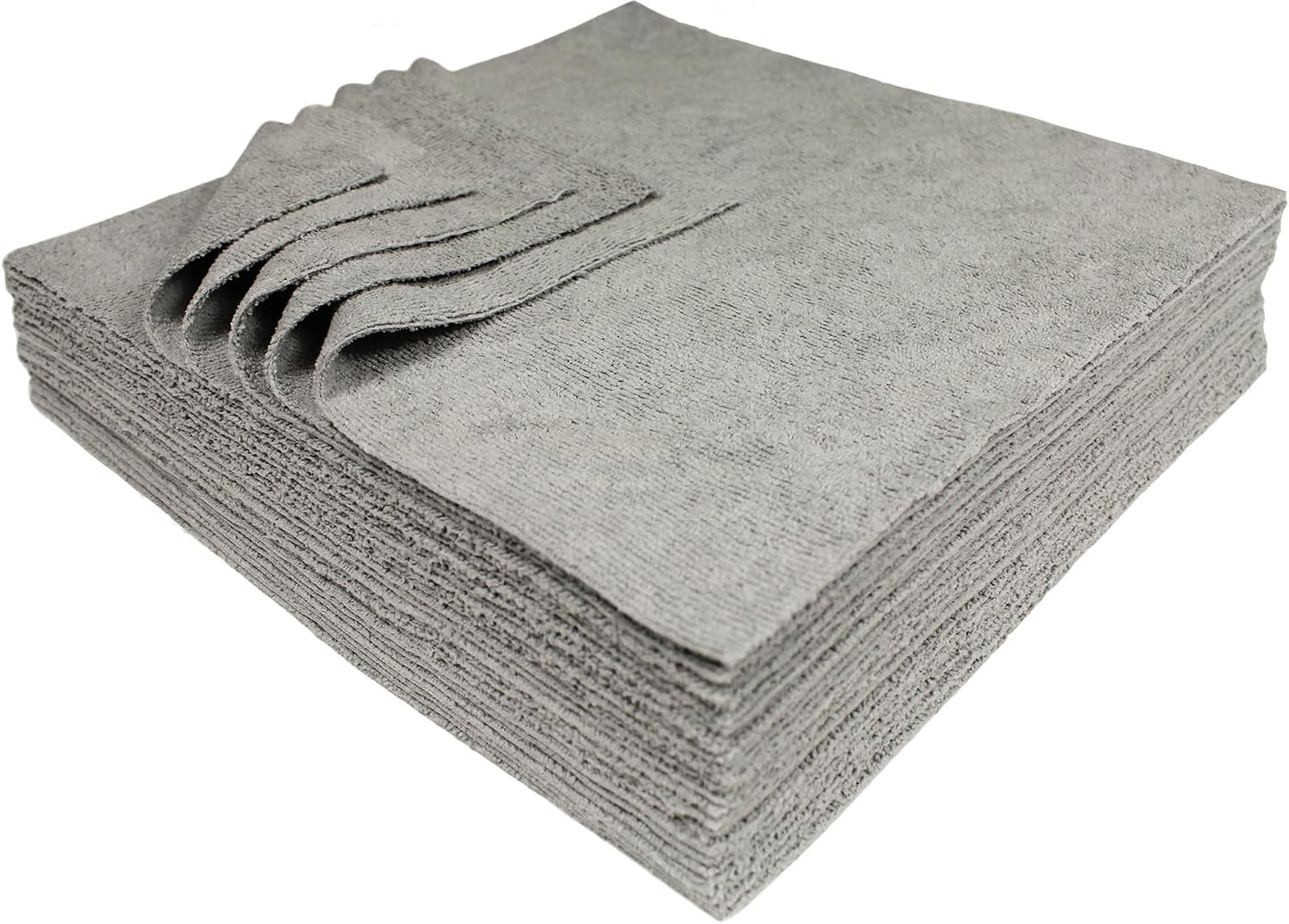 Paquete 25 toallas microfibra plateadas antimicrobios 12x12pulg