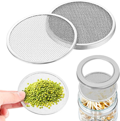Paquete de 4 tapas de filtro de acero inoxidable 304 para tarros Mason de 3.2 pulgadas
