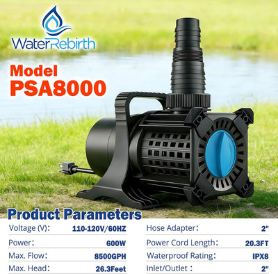Bomba agua dulce 8500 GPH 600W elevación 26.3 pies