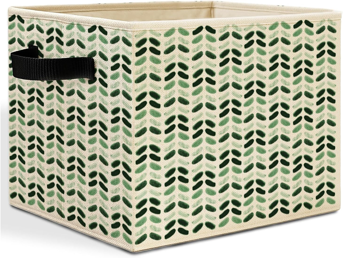 Caja almacenamiento verde salvia asas cesta plegable